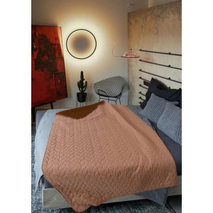 Двулицево микрофибърно шалте Капучино / Тъмно кафяво